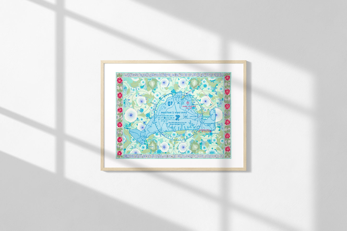 "Martha's Vineyard Map, Sea Green" giclée print