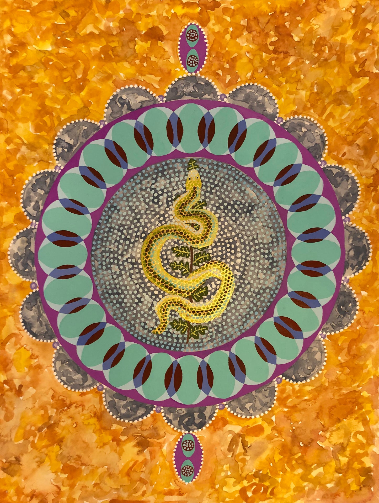 "Rod of Asclepius Mandala" giclée print