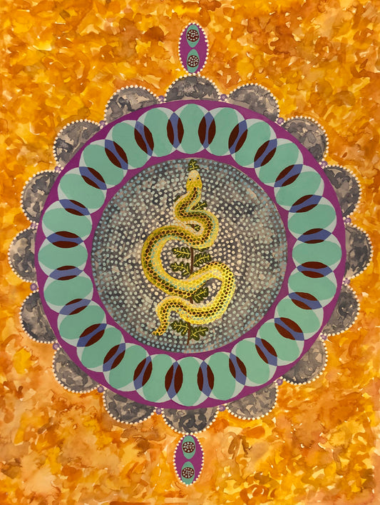 "Rod of Asclepius Mandala" giclée print